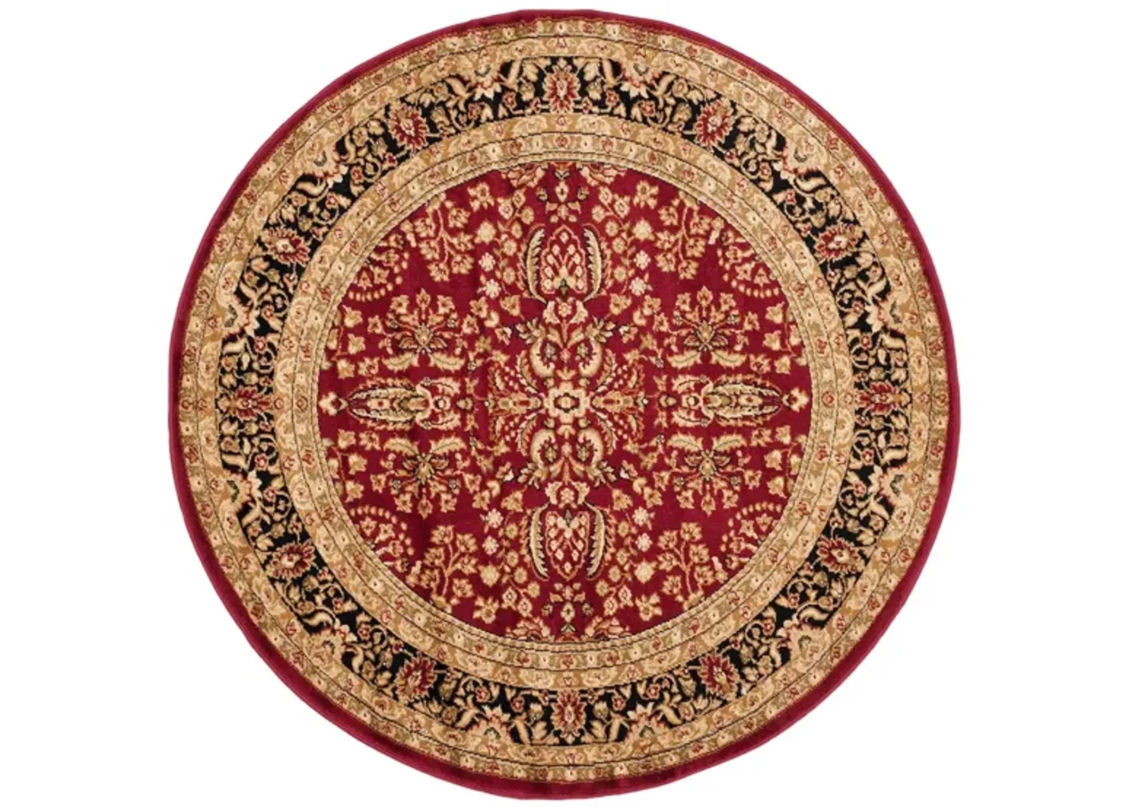 Forester Area Rug Round in Red / Black by Safavieh