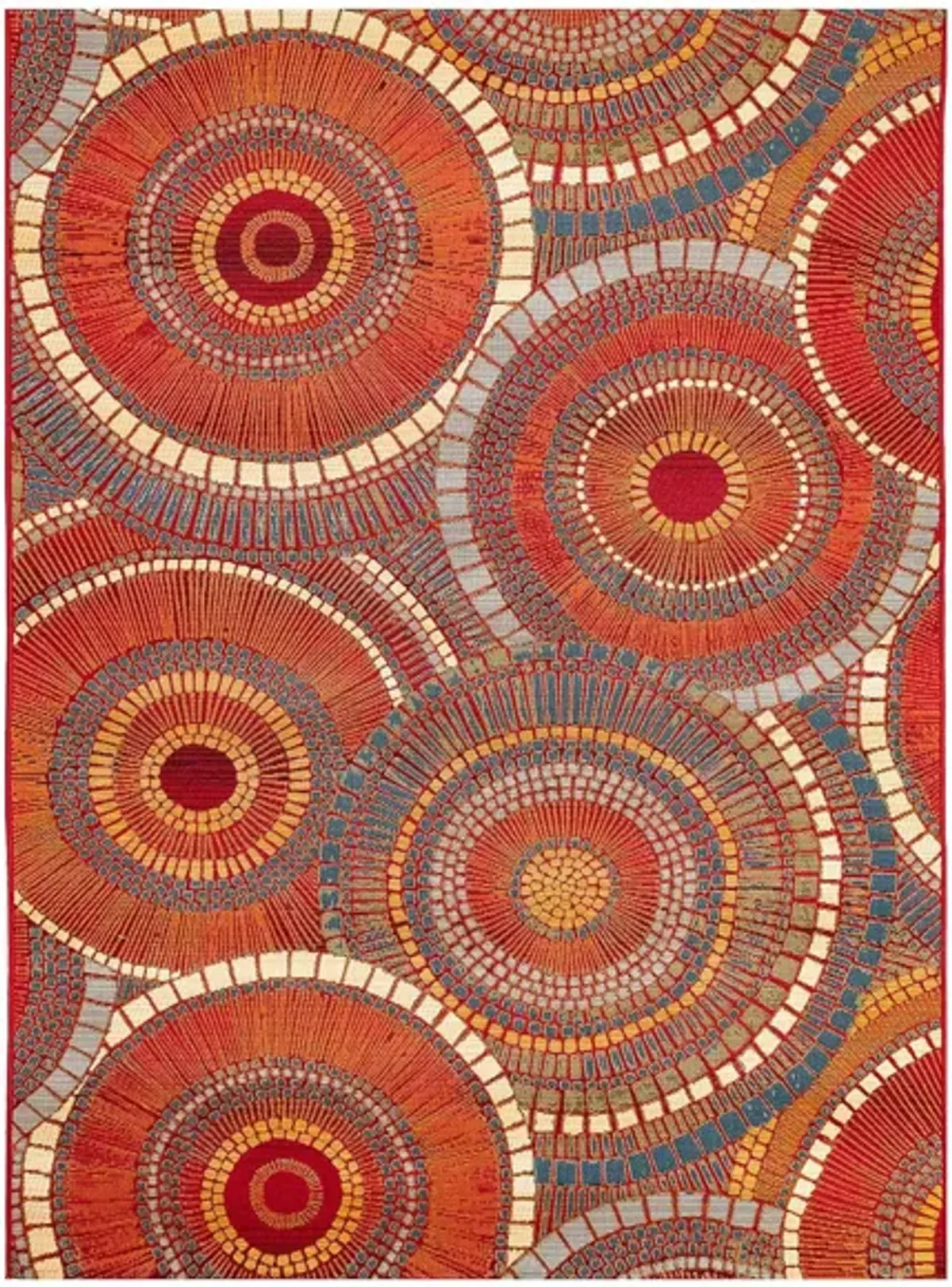 Liora Manne Marina Circles Indoor/Outdoor Area Rug in Saffron by Trans-Ocean Import Co Inc