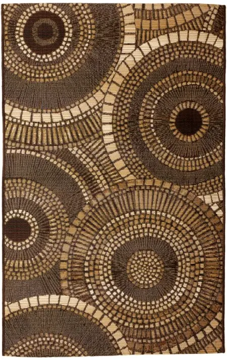 Liora Manne Marina Circles Indoor/Outdoor Area Rug in Brown by Trans-Ocean Import Co Inc