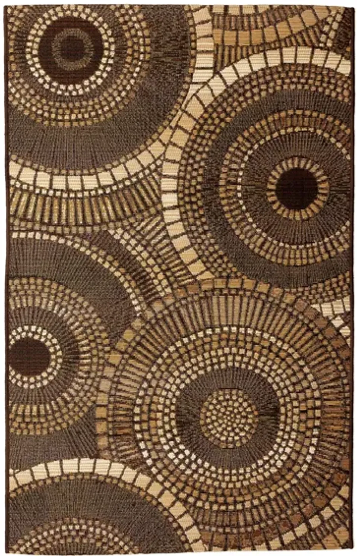 Liora Manne Marina Circles Indoor/Outdoor Area Rug in Brown by Trans-Ocean Import Co Inc