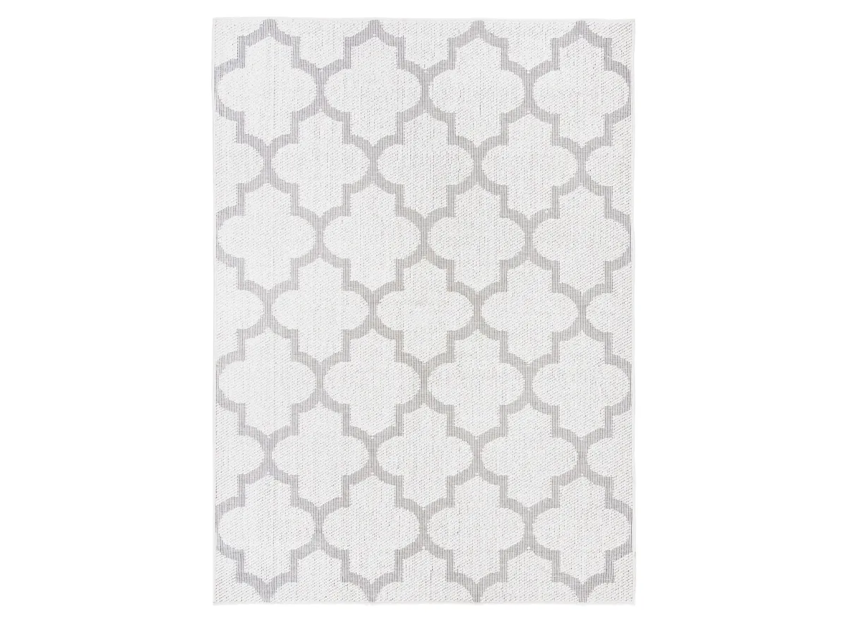 Bermuda Trellis Indoor/Outdoor Area Rug in Ivory & Light Gray by Safavieh