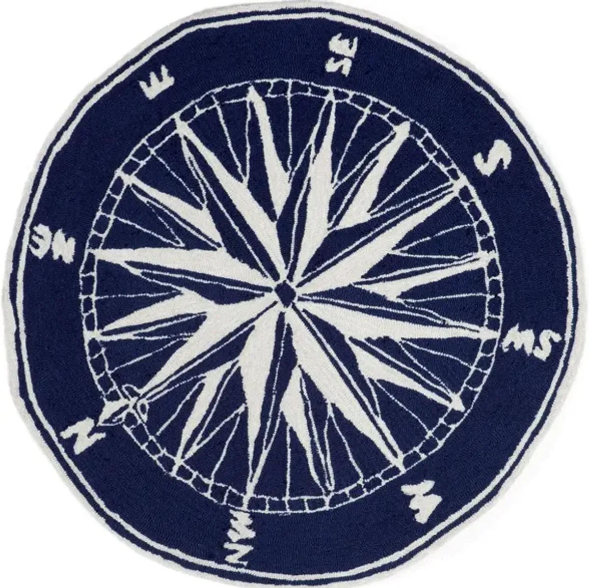 Frontporch Compass Indoor/Outdoor Area Rug in Navy by Trans-Ocean Import Co Inc