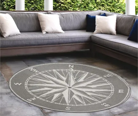 Frontporch Compass Indoor/Outdoor Area Rug in Grey by Trans-Ocean Import Co Inc