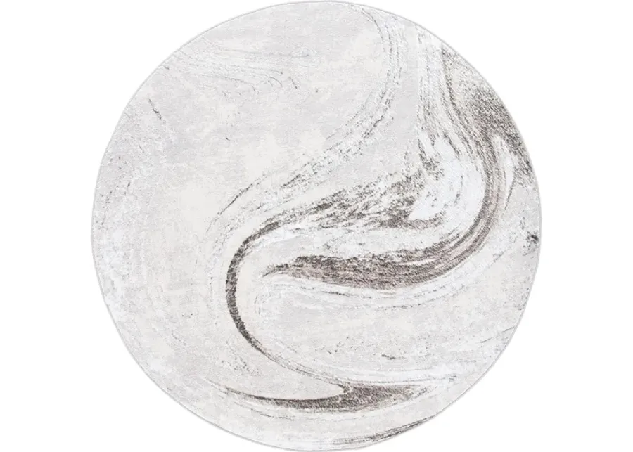 Orchard II Round Rug in Light Gray by Safavieh