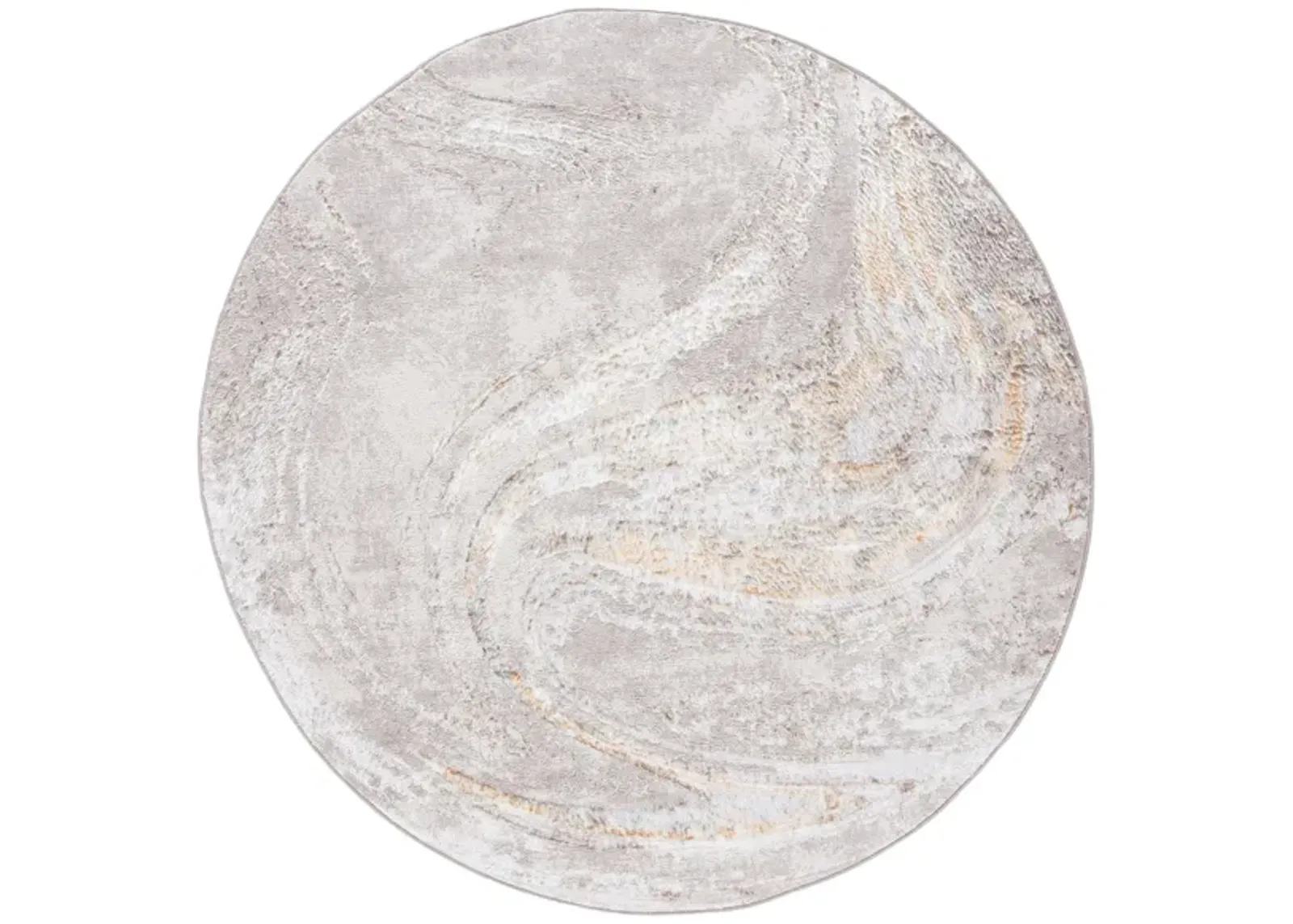 Orchard II Round Rug in Gray & Gold by Safavieh