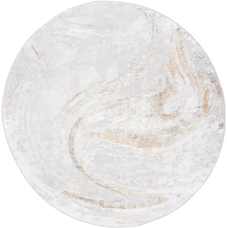 Orchard II Round Rug in Gray & Gold by Safavieh
