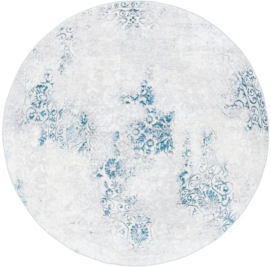 Orchard VIII Round Rug in Gray & Blue by Safavieh