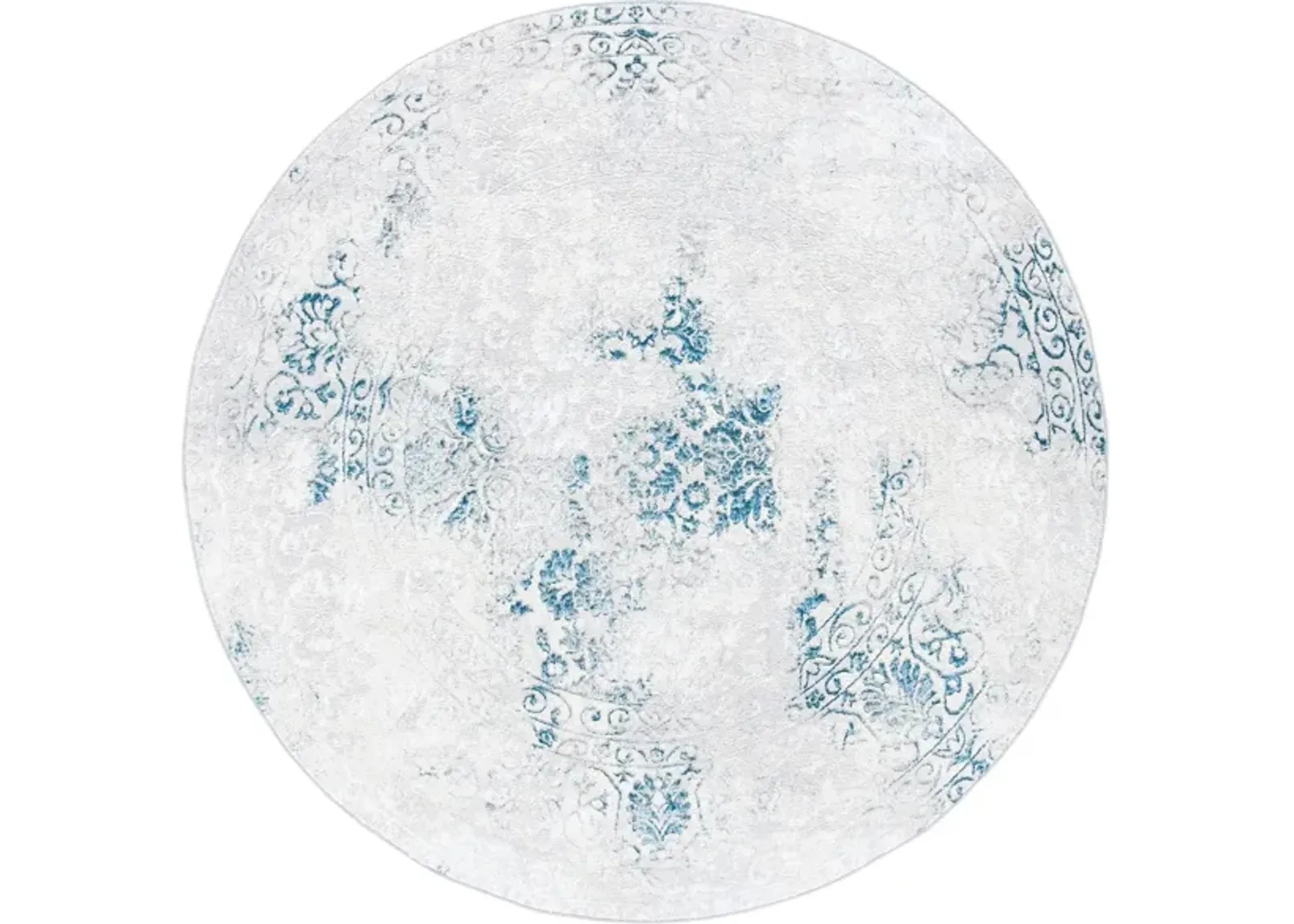 Orchard VIII Round Rug in Gray & Blue by Safavieh