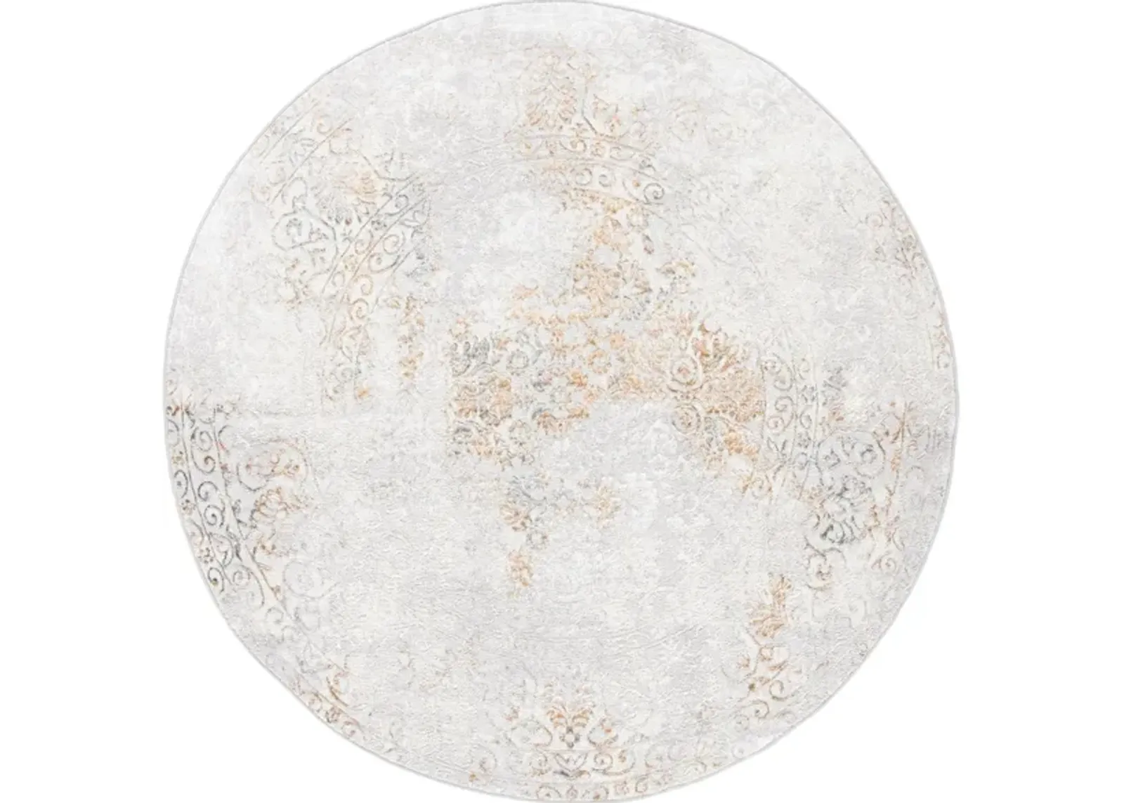 Orchard VIII Round Rug in Gray & Gold by Safavieh