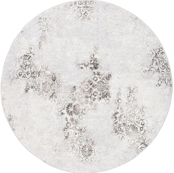 Orchard VIII Round Rug in Light Gray by Safavieh