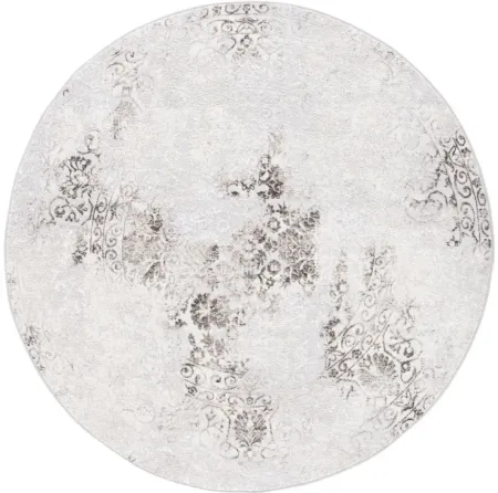 Orchard VIII Round Rug in Light Gray by Safavieh