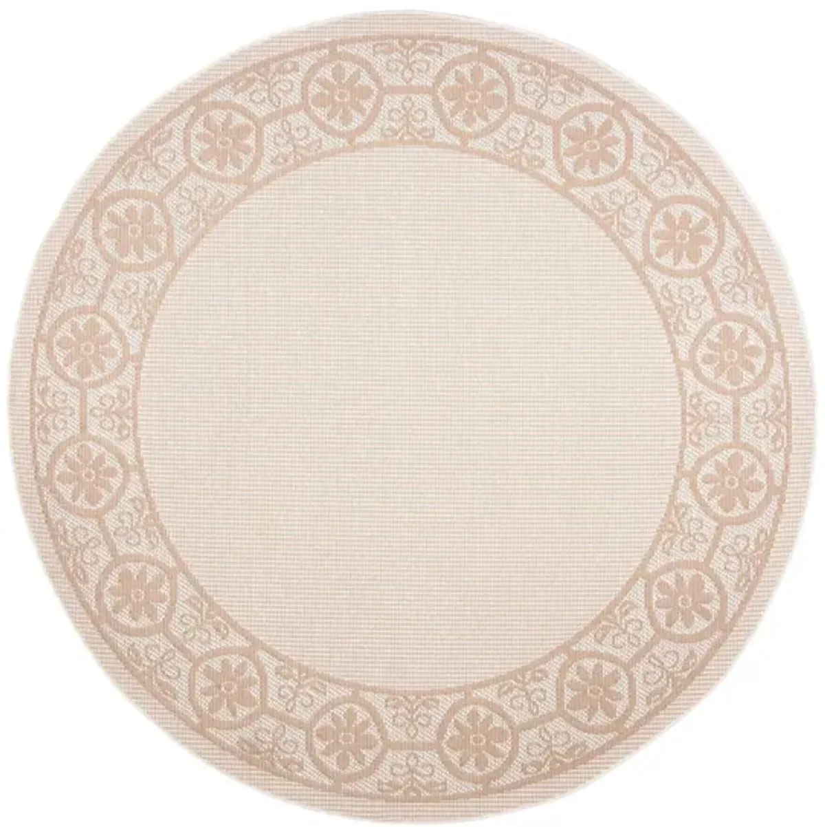 Bermuda St. David Indoor/Outdoor Round Area Rug in Ivory & Beige by Safavieh