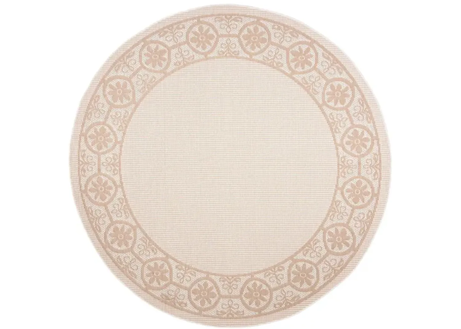 Bermuda St. David Indoor/Outdoor Round Area Rug in Ivory & Beige by Safavieh