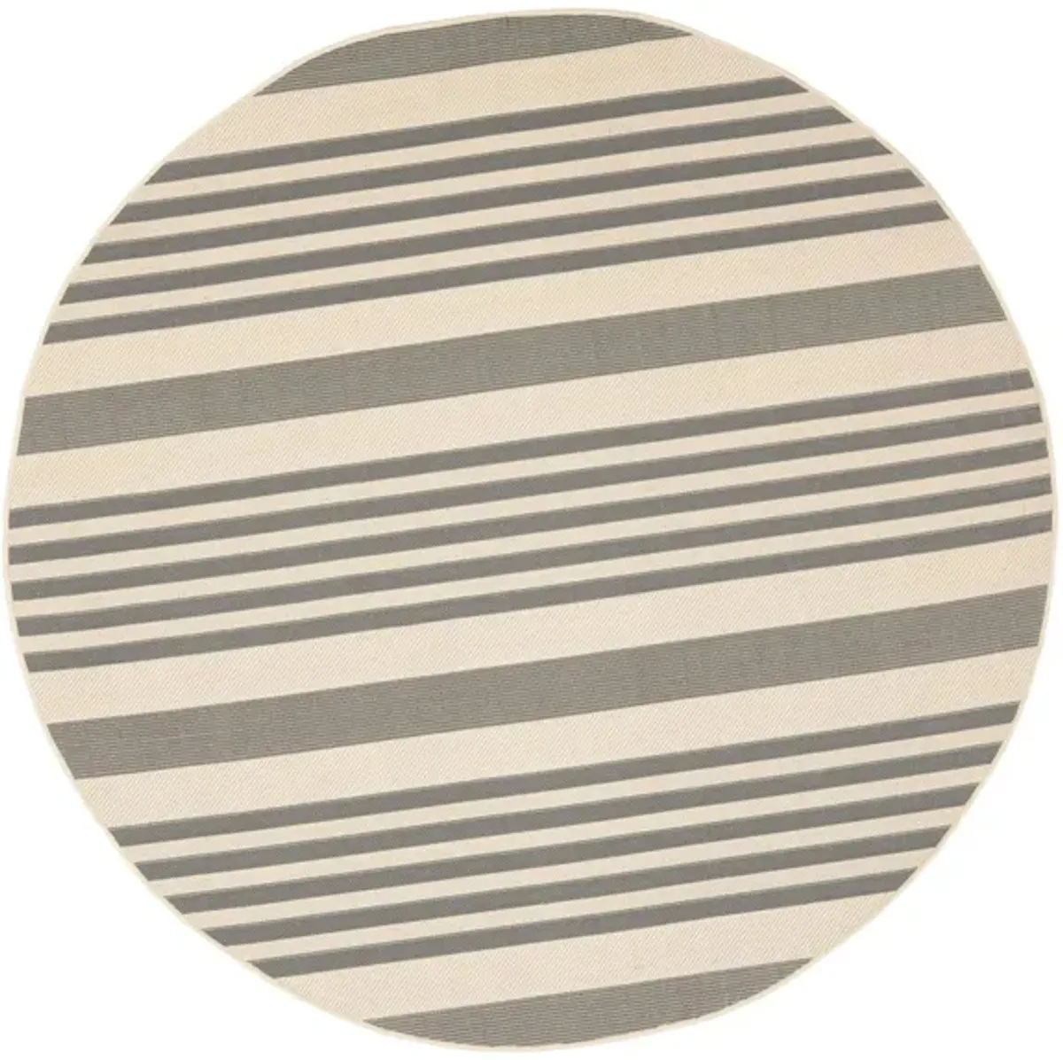 Courtyard Indoor/Outdoor Area Rug Round in Gray & Bone by Safavieh