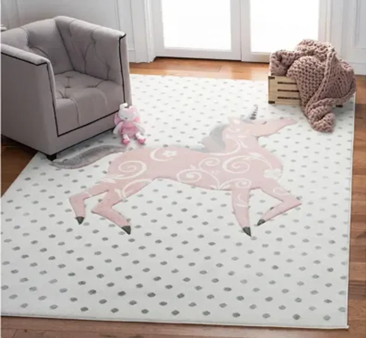 Carousel Unicorn Kids Area Rug