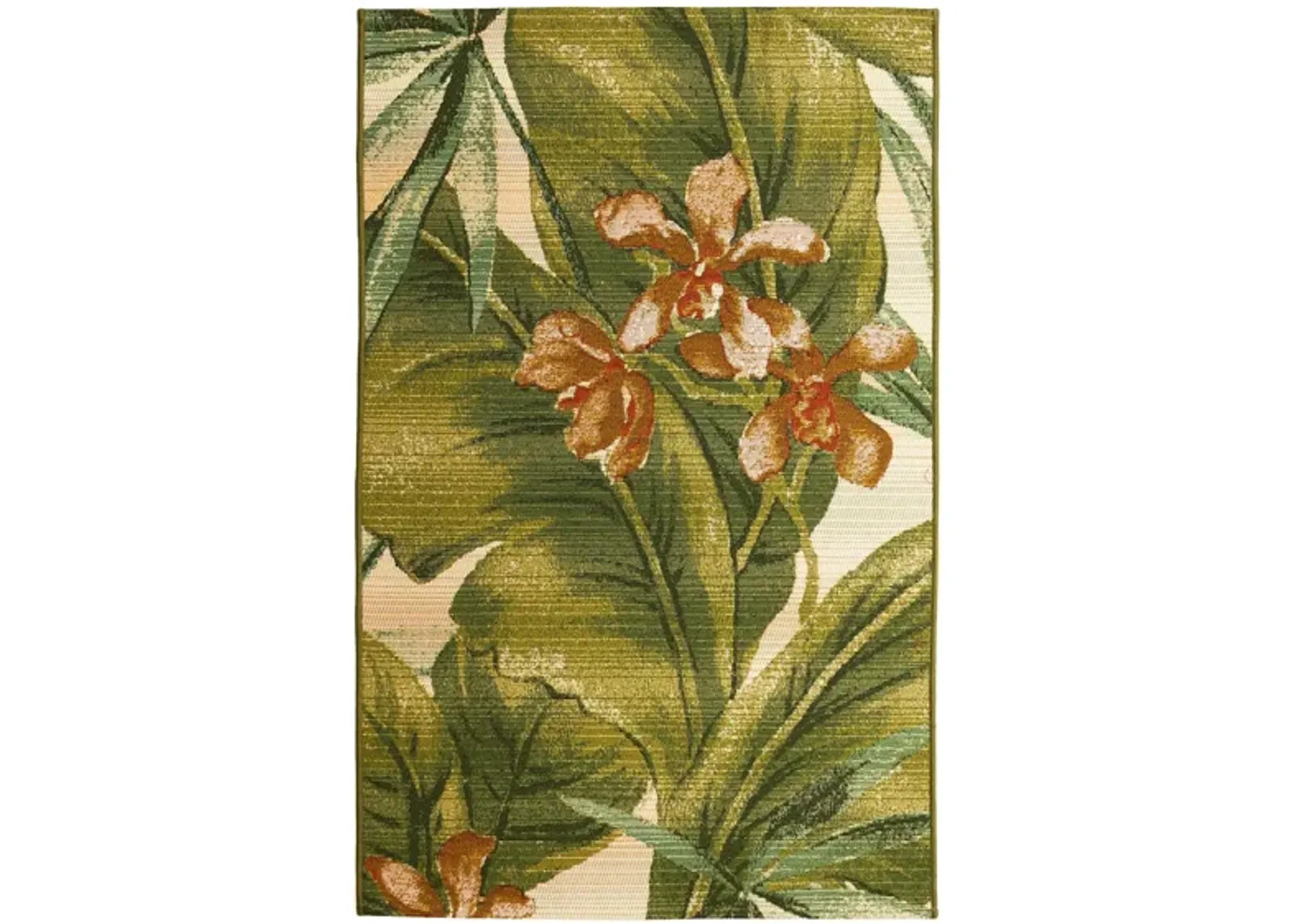 Liora Manne Marina Tropical Leaf Indoor/Outdoor Area Rug in Cream by Trans-Ocean Import Co Inc