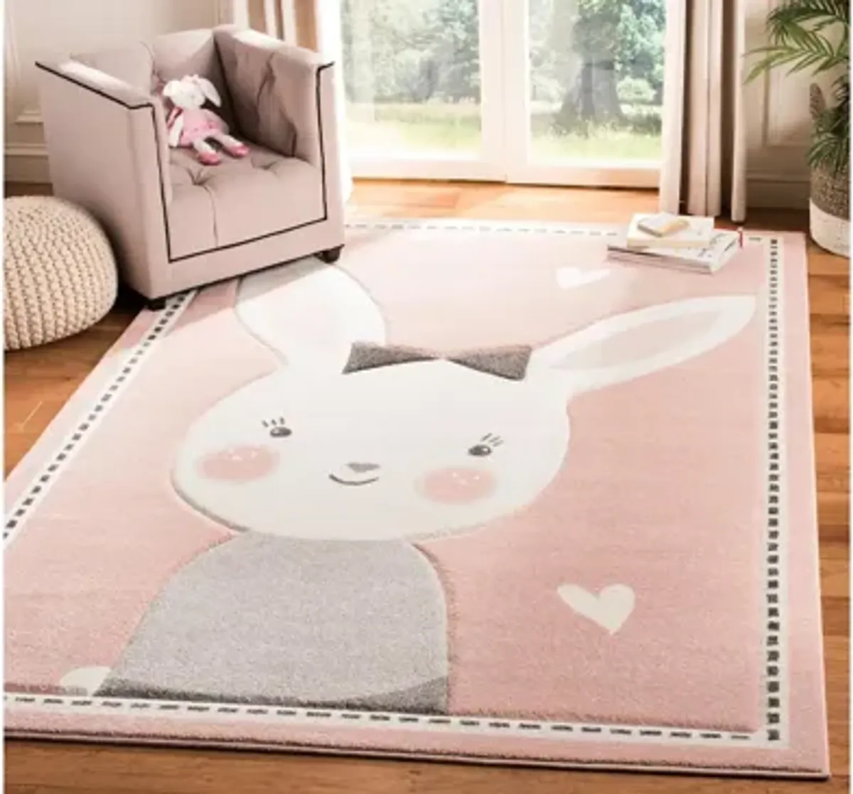 Carousel Bunny Kids Area Rug