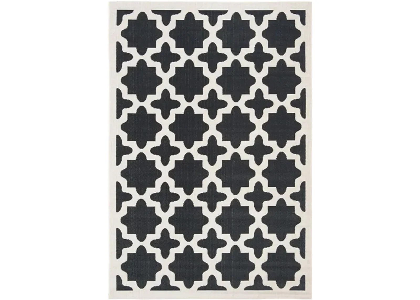 Courtyard Tile Indoor/Outdoor Area Rug in Black & Beige by Safavieh