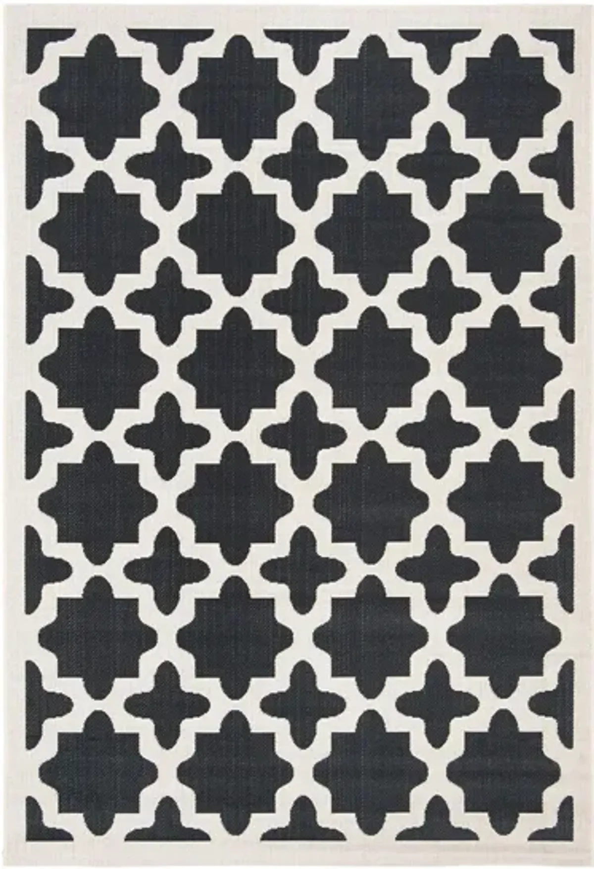 Courtyard Tile Indoor/Outdoor Area Rug in Black & Beige by Safavieh