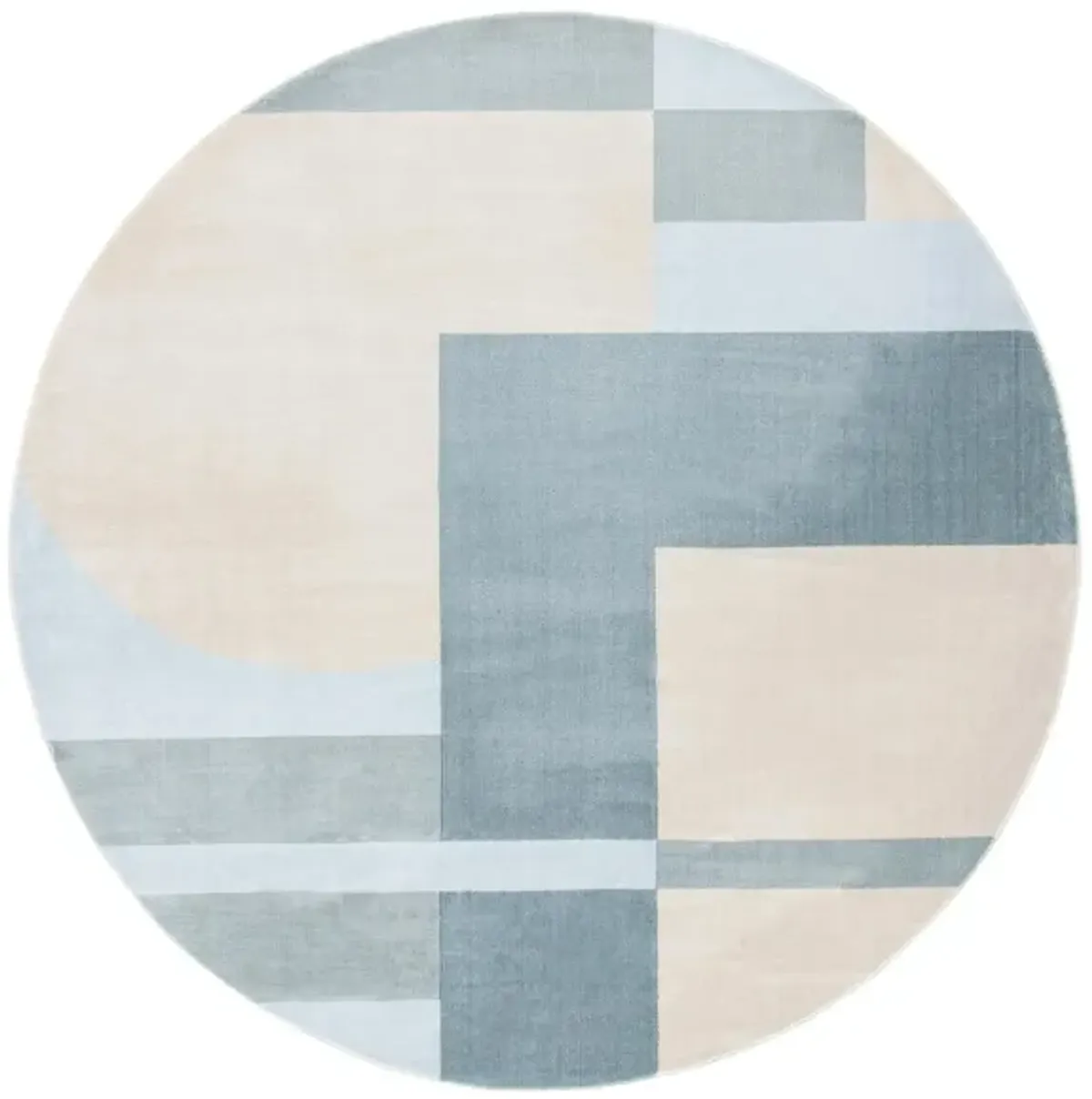 Orville Round Area Rug in Beige/Blue by Safavieh