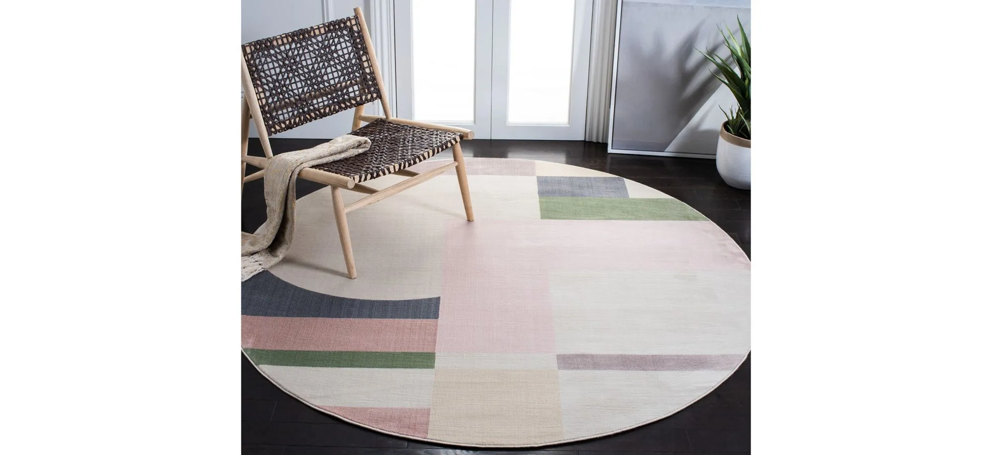 Opula Round Area Rug in Beige/Pink by Safavieh