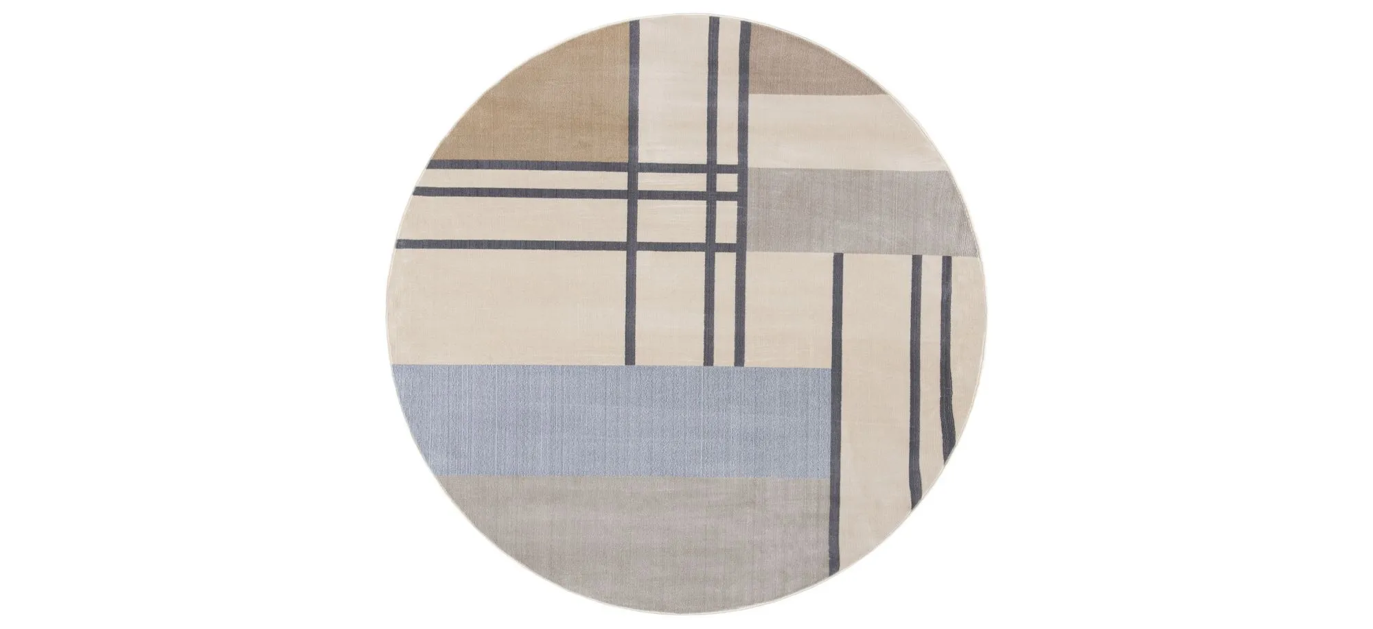 Orianthi Round Area Rug in Ivory/Taupe by Safavieh