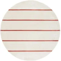 Opsta Round Area Rug in Ivory/Rust by Safavieh