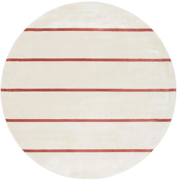 Opsta Round Area Rug in Ivory/Rust by Safavieh