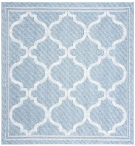 Bermuda Morocco Indoor/Outdoor Square Area Rug in Light Blue & Ivory by Safavieh