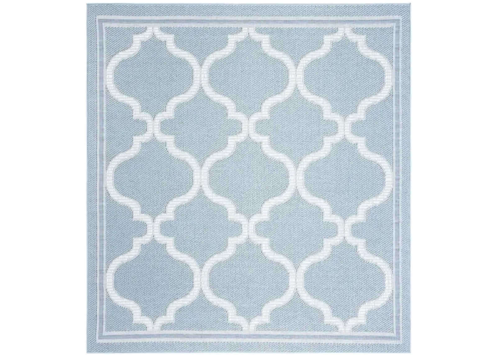 Bermuda Morocco Indoor/Outdoor Square Area Rug in Light Blue & Ivory by Safavieh