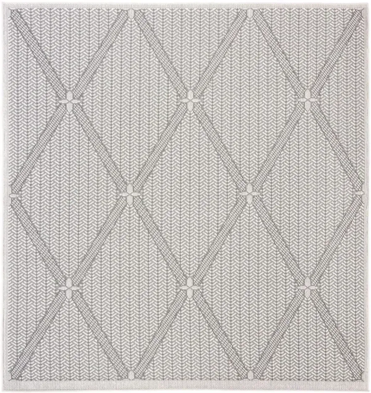 Bermuda Wide Diamond Indoor/Outdoor Square Area Rug in Cream & Gray by Safavieh