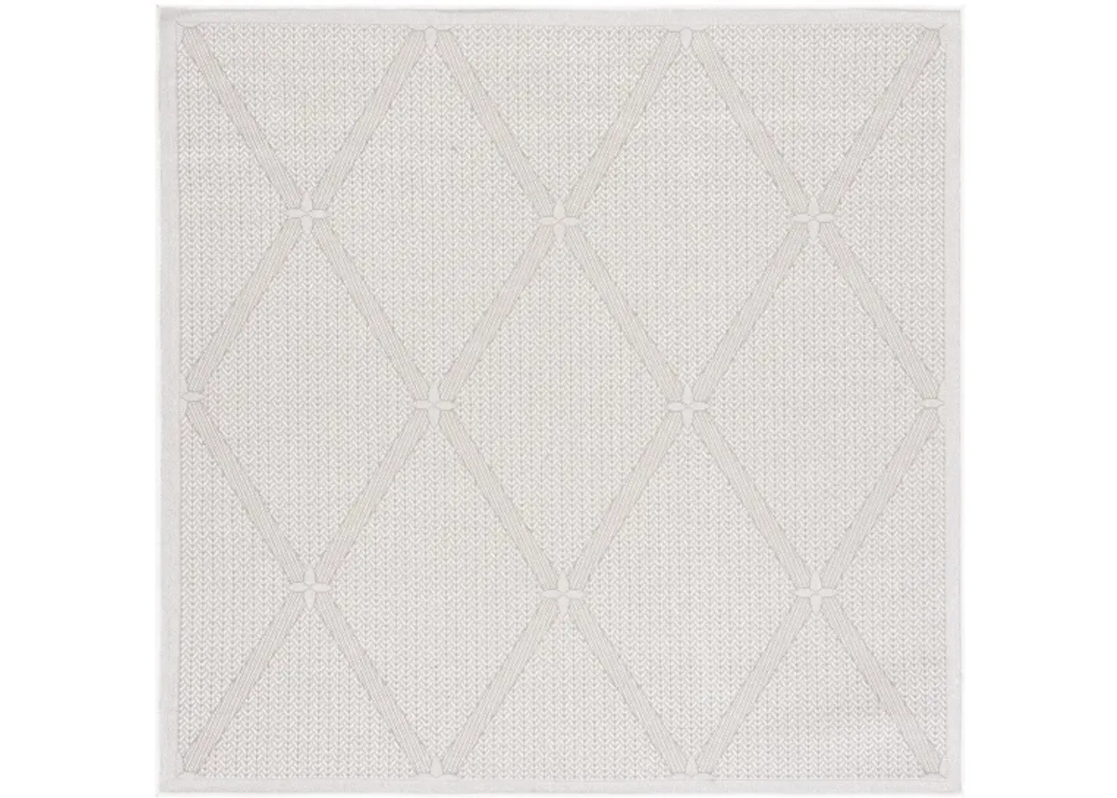 Bermuda Wide Diamond Indoor/Outdoor Square Area Rug in Cream & Beige by Safavieh