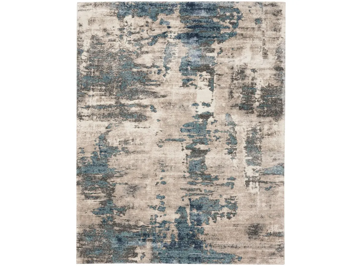 Manor Area Rug in Ivory Blue by Nourison