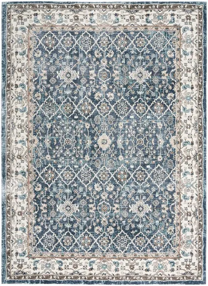 American Manor Area Rug in Blue/Ivory by Nourison