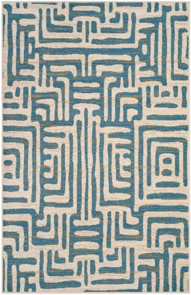 Rhine Blue Area Rug in Ivory / Blue by Safavieh