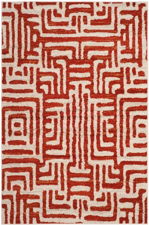 Rhine Red Area Rug in Ivory / Terracotta by Safavieh