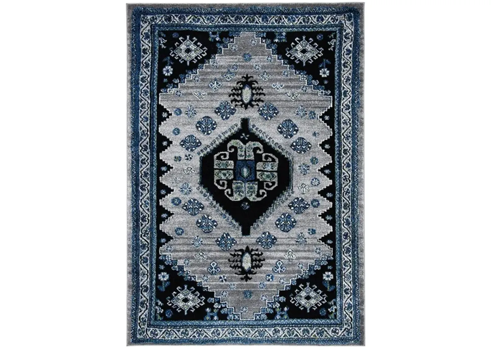 Medes Blue Area Rug in Blue & Black by Safavieh