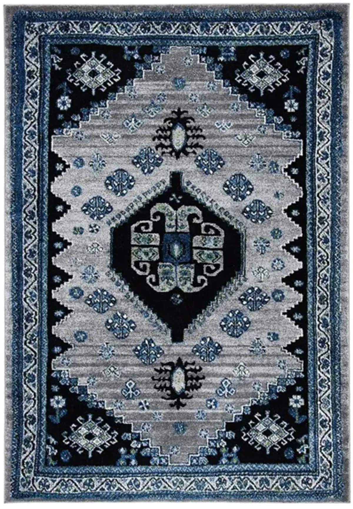 Medes Blue Area Rug in Blue & Black by Safavieh