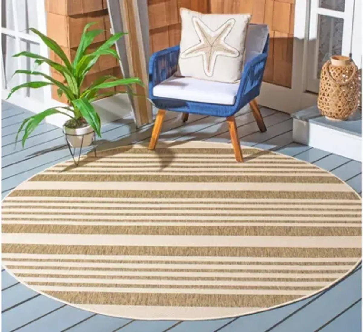 Courtyard Indoor/Outdoor Area Rug Round