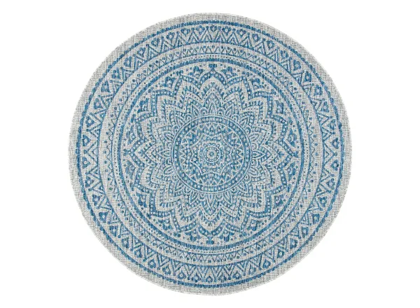 Courtyard Mandala Indoor/Outdoor Area Rug Round