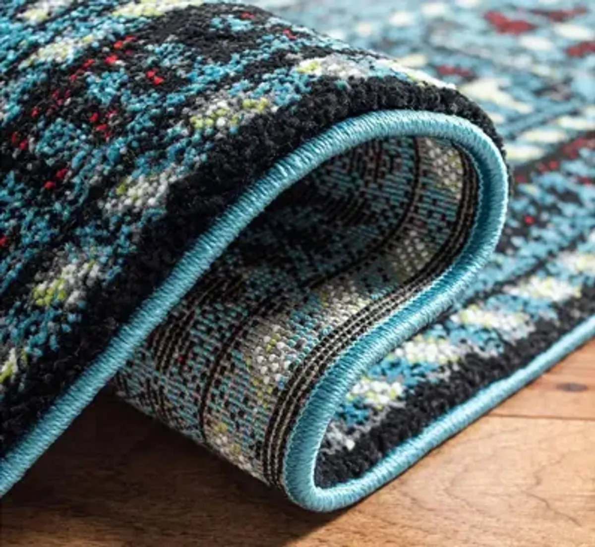 Zagros Light Blue Area Rug Round