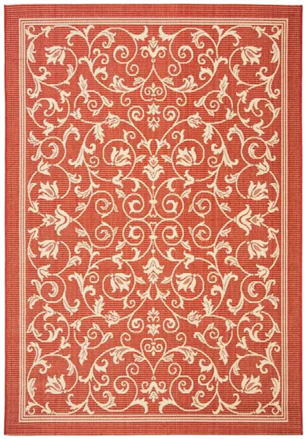 Courtyard Vines Indoor/Outdoor Area Rug in Red & Natural by Safavieh