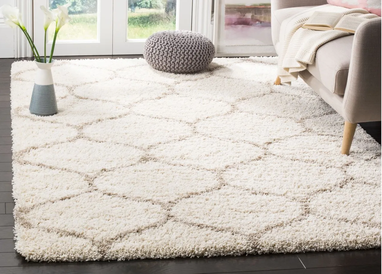 Hudson Shag Area Rug in Ivory/Beige by Safavieh