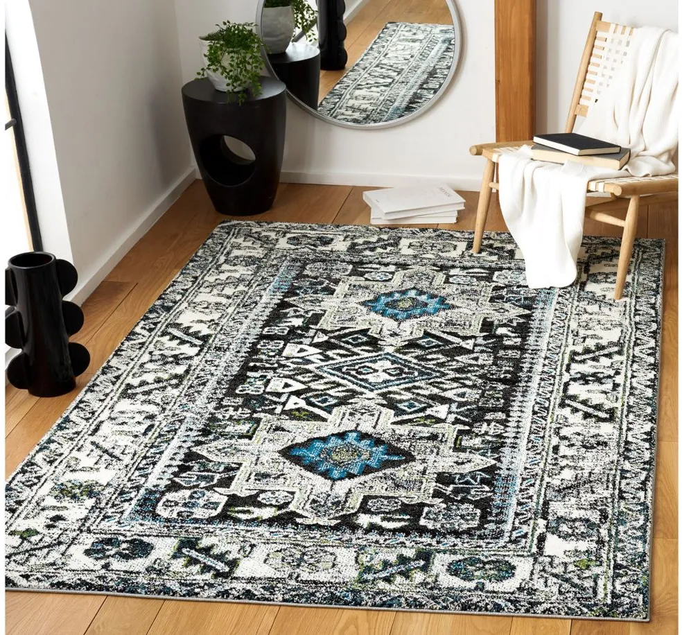 Darius Dark Grey Area Rug in Dark Grey & Ivory by Safavieh