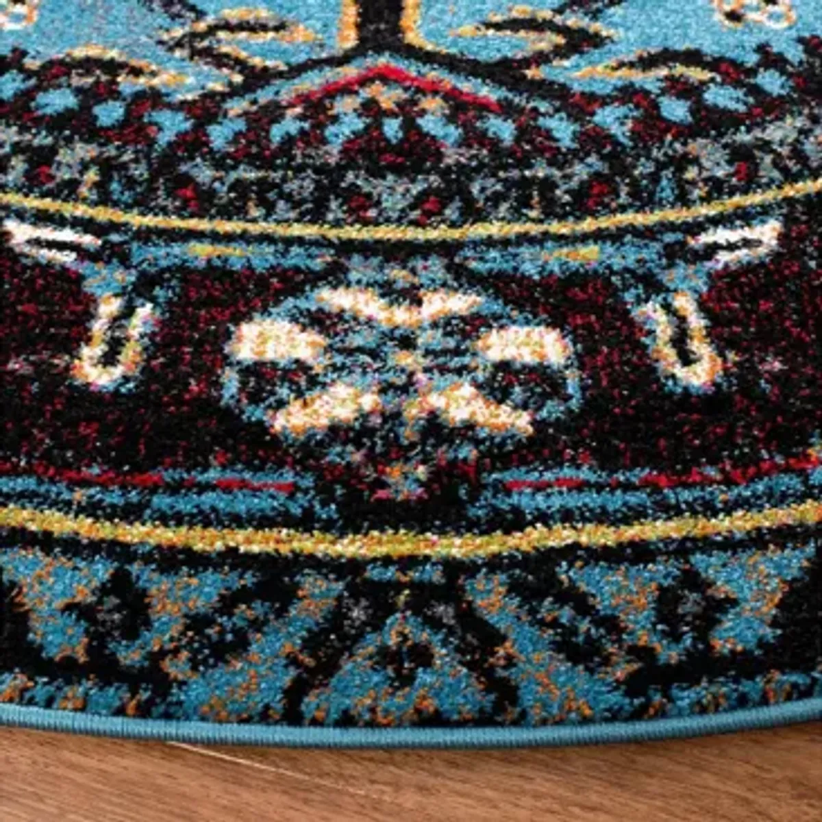 Darius Light Blue Area Rug Round