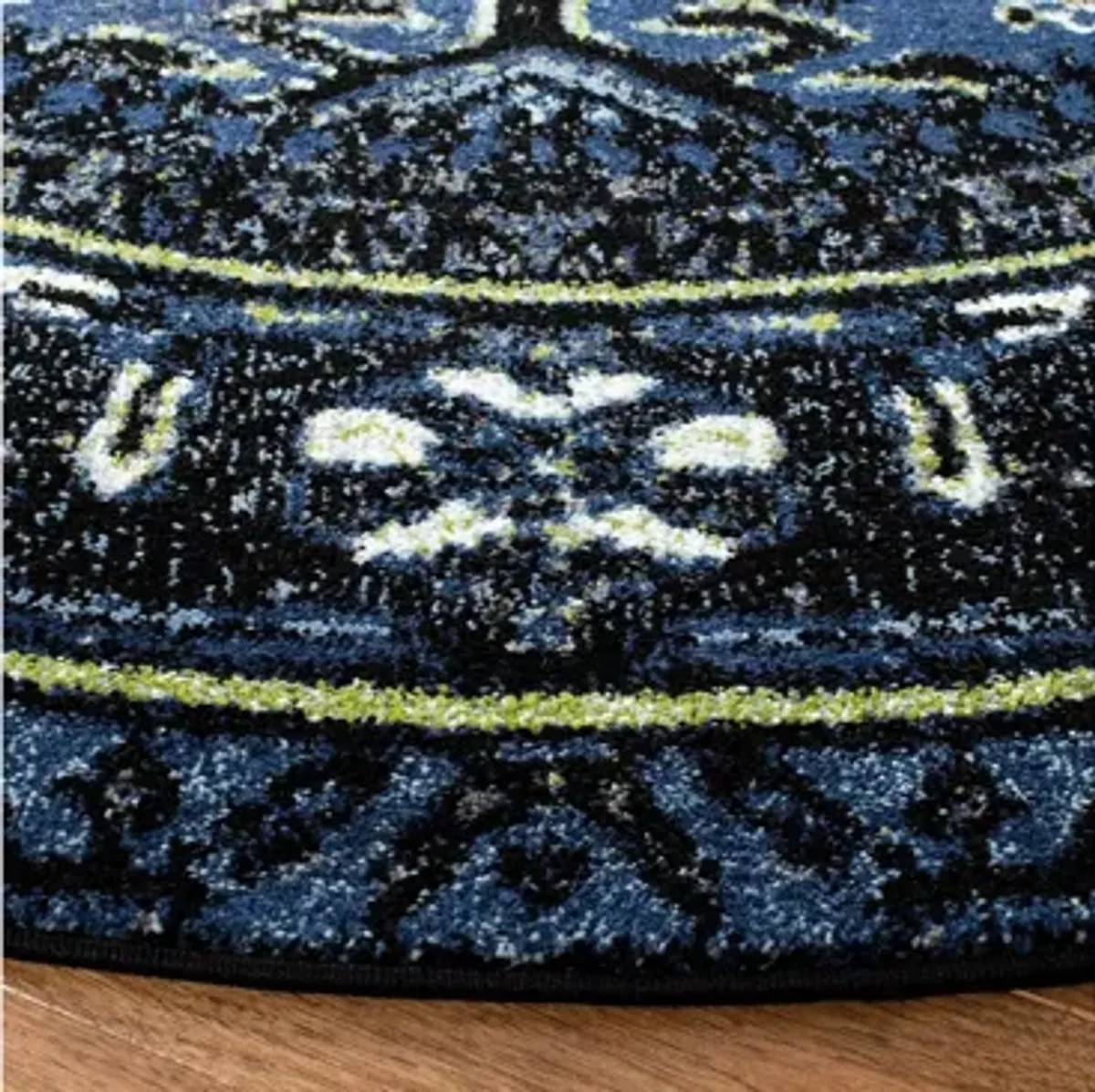 Darius Blue Area Rug Round