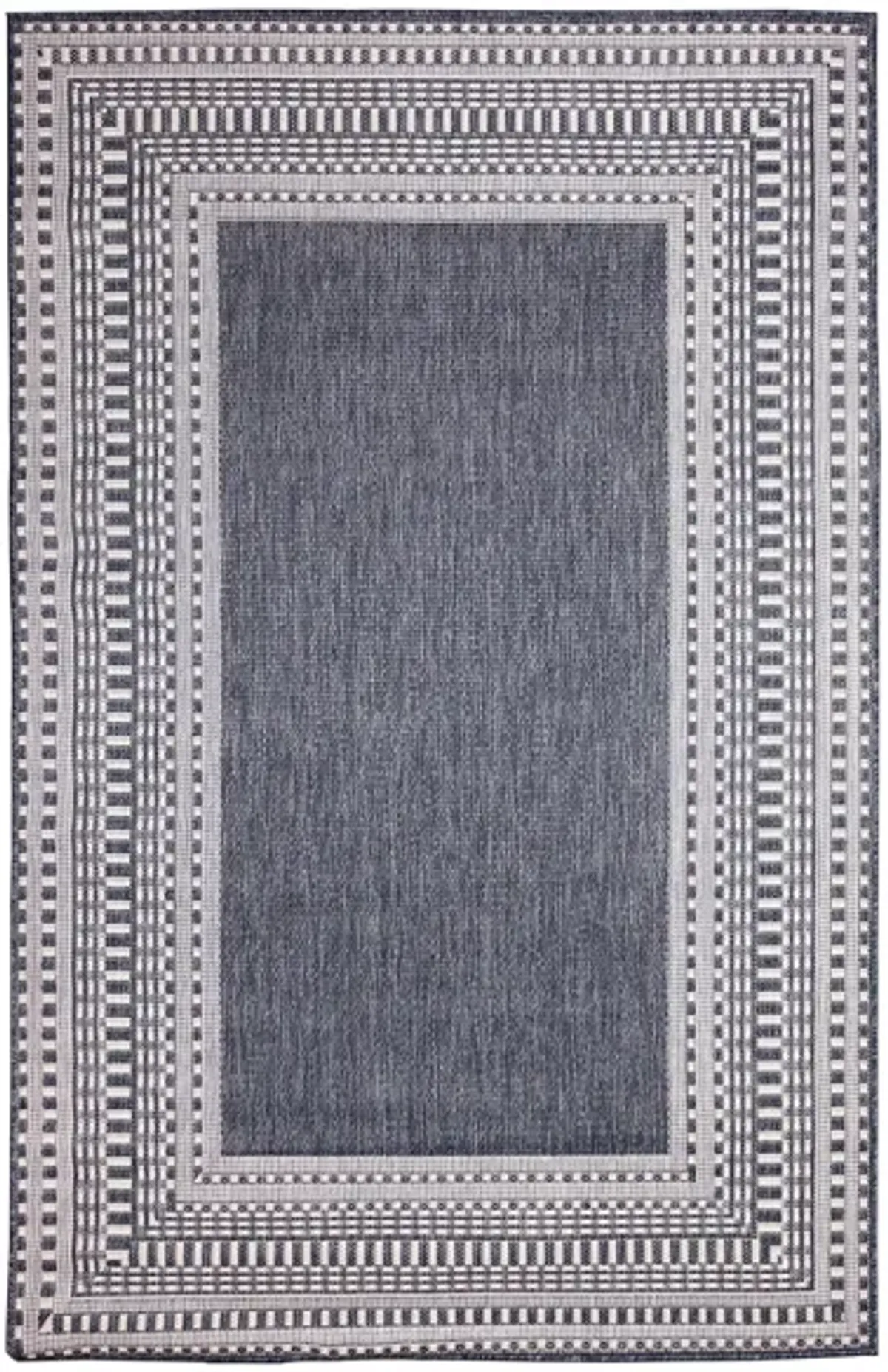 Liora Manne Malibu Etched Border Indoor/Outdoor Area Rug in Navy by Trans-Ocean Import Co Inc