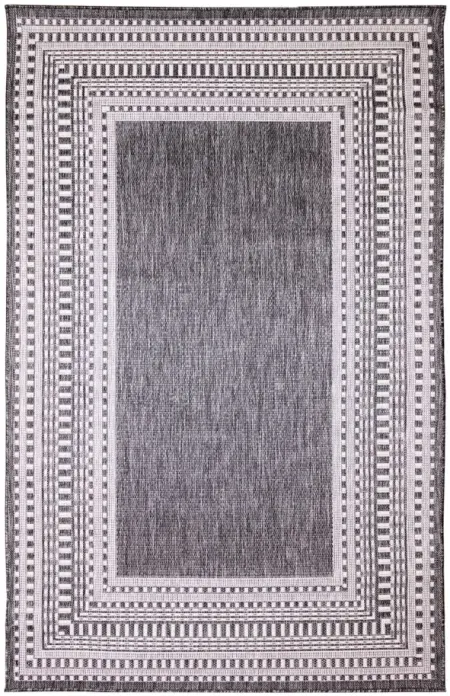 Liora Manne Malibu Etched Border Indoor/Outdoor Area Rug in Charcoal by Trans-Ocean Import Co Inc