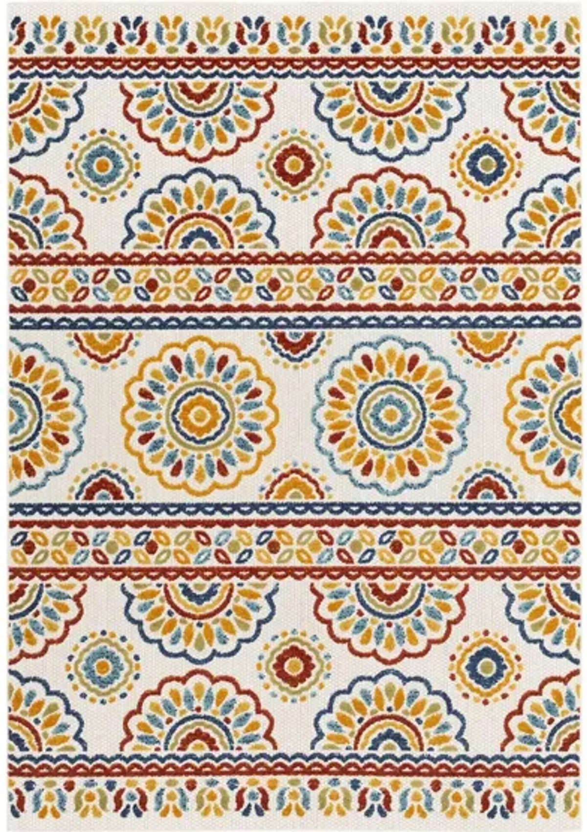 Big Sur Indoor/Outdoor Area Rug in Rust; Orange;Blue by Surya