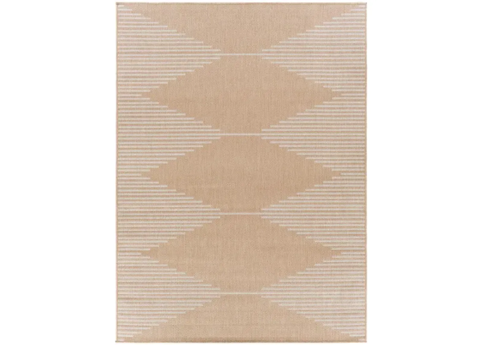 Malibu Diamond Indoor/Outdoor Area Rug in Beige, Light Beige by Surya